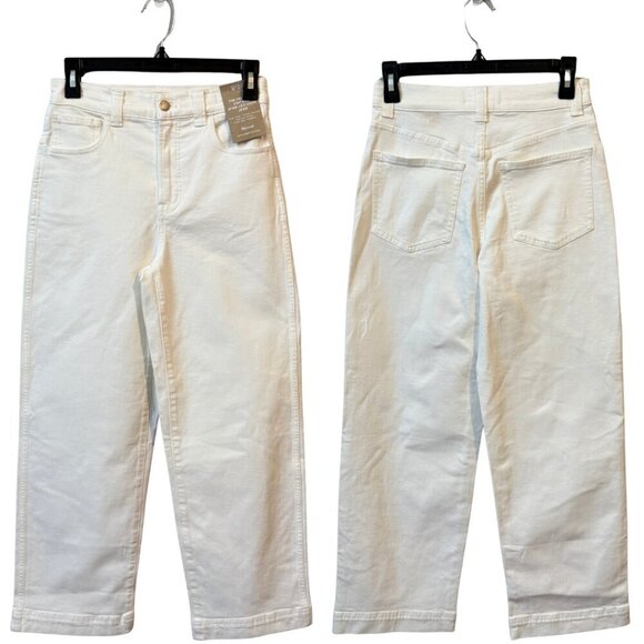 Madewell The Perfect Vintage Wide Leg Crop Jean Women's 25 White Denim Chic NWT - Picture 3 of 14